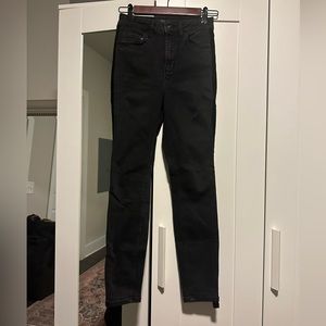 Zara velvet striped jeans black size 4